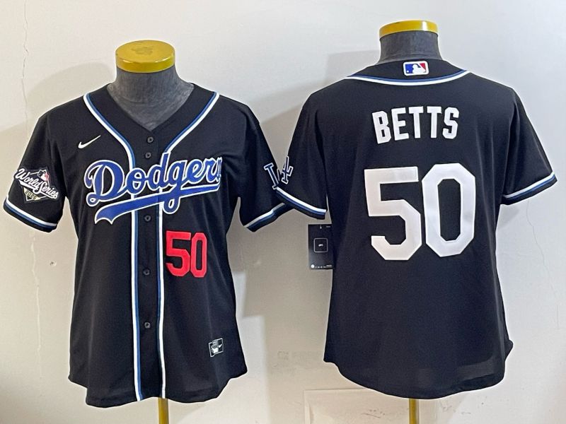 Youth Nike 2026 Los Angeles Dodgers #50 Betts Black Game MLB Jersey 05->youth mlb jersey->Youth Jersey